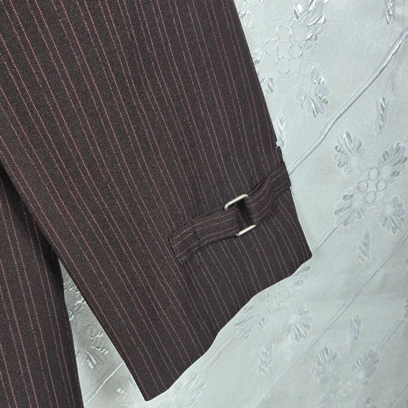 Perceptions New York Pinstripe Blazer‎ Women's Size 18 Brown Career Open Jacket - Picture 5 of 11